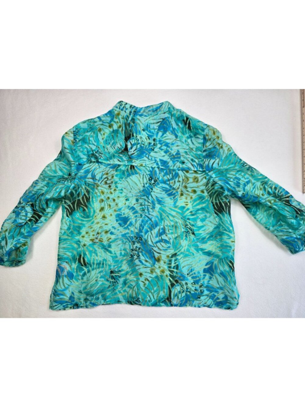 Ruby Rd Size 18 Button-Up Turquoise Blouse - Picture 3 of 4